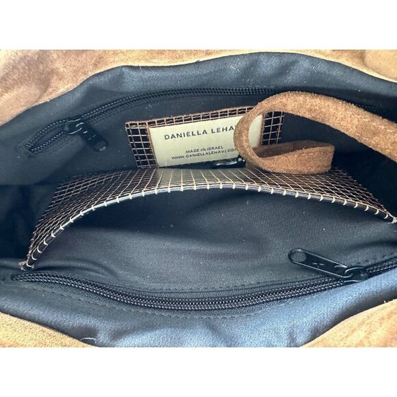 Daniella Lehavi Brown Leather Rectangle Shoulder Bag with Suede Strap - Picture 4 of 15